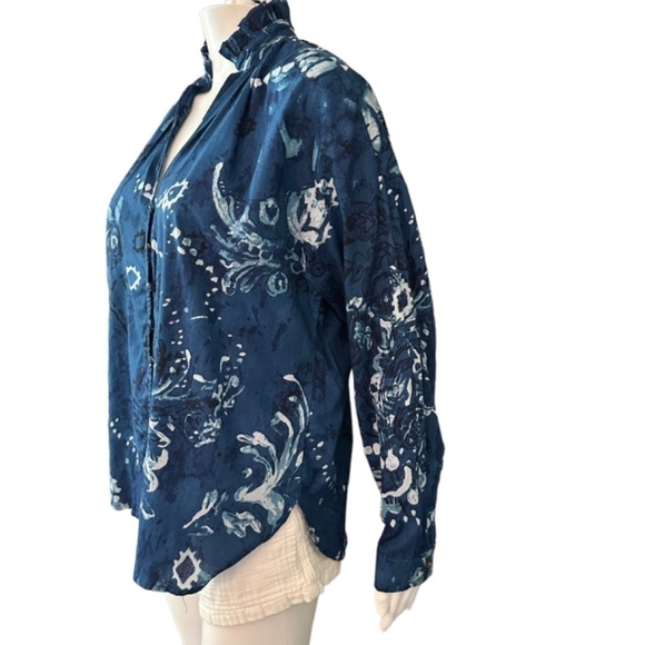 ANTHROPLOGIE PILCRO Womens S The Tavi Ruffled Buttondown Top Shirt Floral Beach - Picture 8 of 16